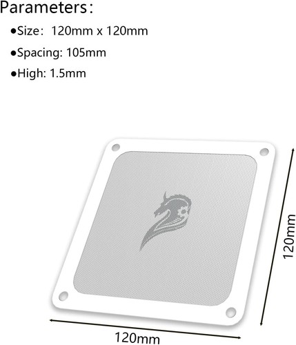 PC Staubfilter, 120mm, Magnetrahmen, PVC Mesh, Lüfterabdeckung, 5 Stück - Bild 5 von 9