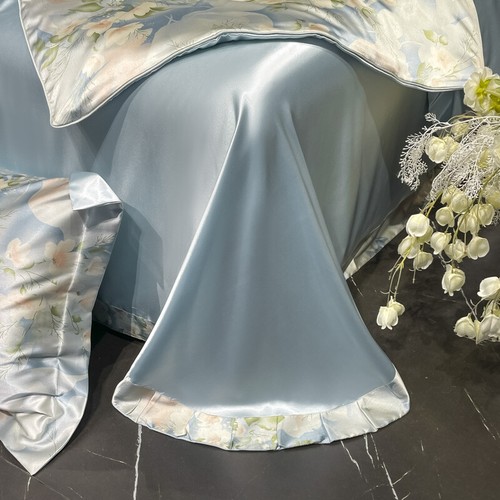 Mulberry Silk Bedding Set Luxury Smooth Duvet Cover Fitted/Flat Sheet Pillowcase - Picture 6 of 48