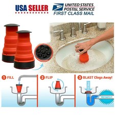 SILICONE MANUAL AIR POWER TOILET BATH SINK PLUNGER DRAIN BLASTER CLEANER TOOL