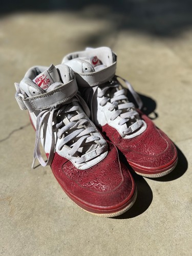 Vintage NIKE AIR FORCE 1 AF-1 ‘82 US 10.5 315123-113 White &Red 2008 Y2K DAMAGED - Picture 5 of 21