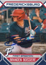 Branden Boissiere Signed 2023 Fredericksburg Nats Card #6 Washington Nationals!