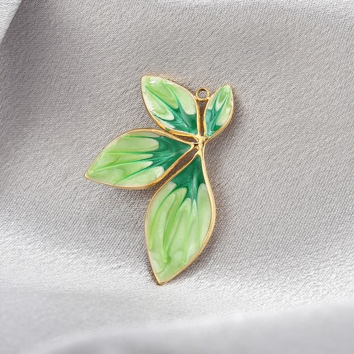 5pcs Stainless Steel Enamel Large Flower Pendants 35x23mm - Picture 5 of 8