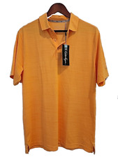 Walter Hagen Men's Striation Pique Polo, Electric Tangerine, Sz S