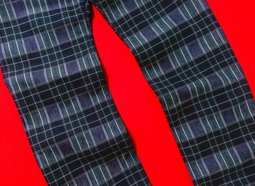 MOSCHINO Men Green & Blue Plaid Check Jeans Size 33 / 48 - 50 / L Denim Pants - Picture 4 of 17