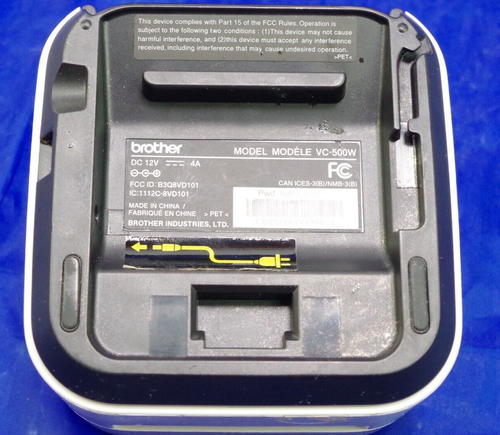 Brother VC-500W Full Color Label Printer No Power Cable Missing Back Plate AS IS - Picture 3 of 3