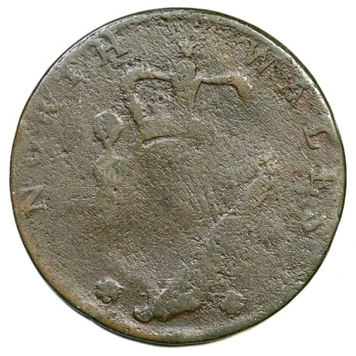(1795) B-1294 North Wales Half Penny Colonial Copper Coin 1/2p - Picture 2 of 2