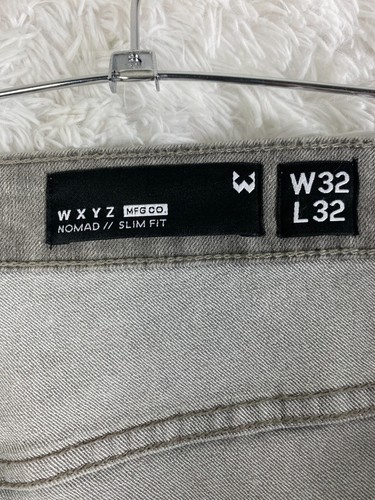Pantalones de mezclilla elásticos ajustados 32x32 grises WXYZ Nomad para hombre pierna cónica - Imagen 8 de 9