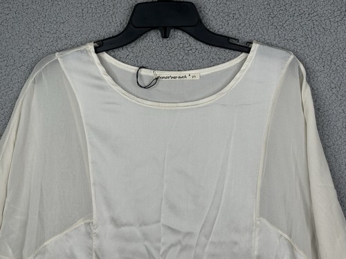 Transit Par Such Silk Tunic Blouse Women's 3 Ivory Elastane - Picture 6 of 10