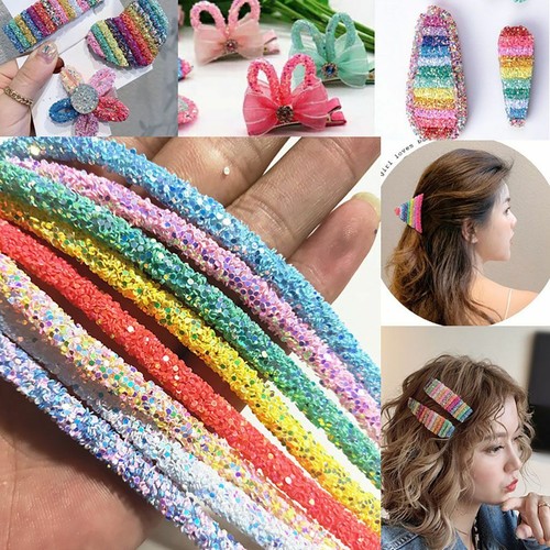 6mm Glitter Rhinestones Sequins Trimmings Soft Tube Cord Rope Strings UK - Picture 3 of 28