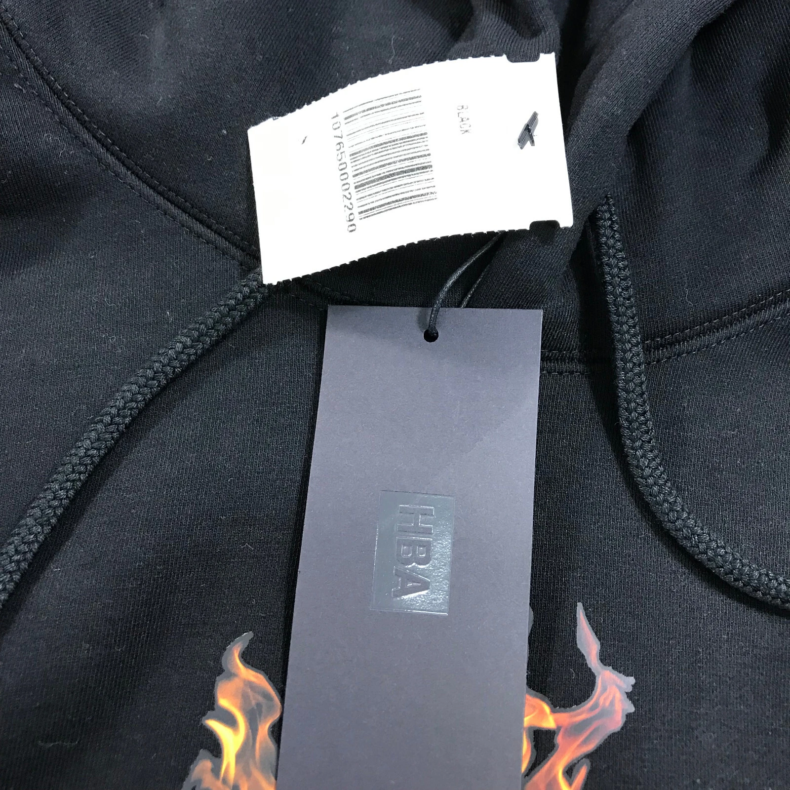 HBA (HOOD BY AIR) Felpa con cappuccio By Air da uomo piccola HBA felpa con cappuccio logo fuoco casual