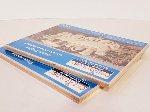Wooden Steam Engine Train Puzzles 3-D Lot Of 2 Locomotives Creatology  - Picture 5 of 6