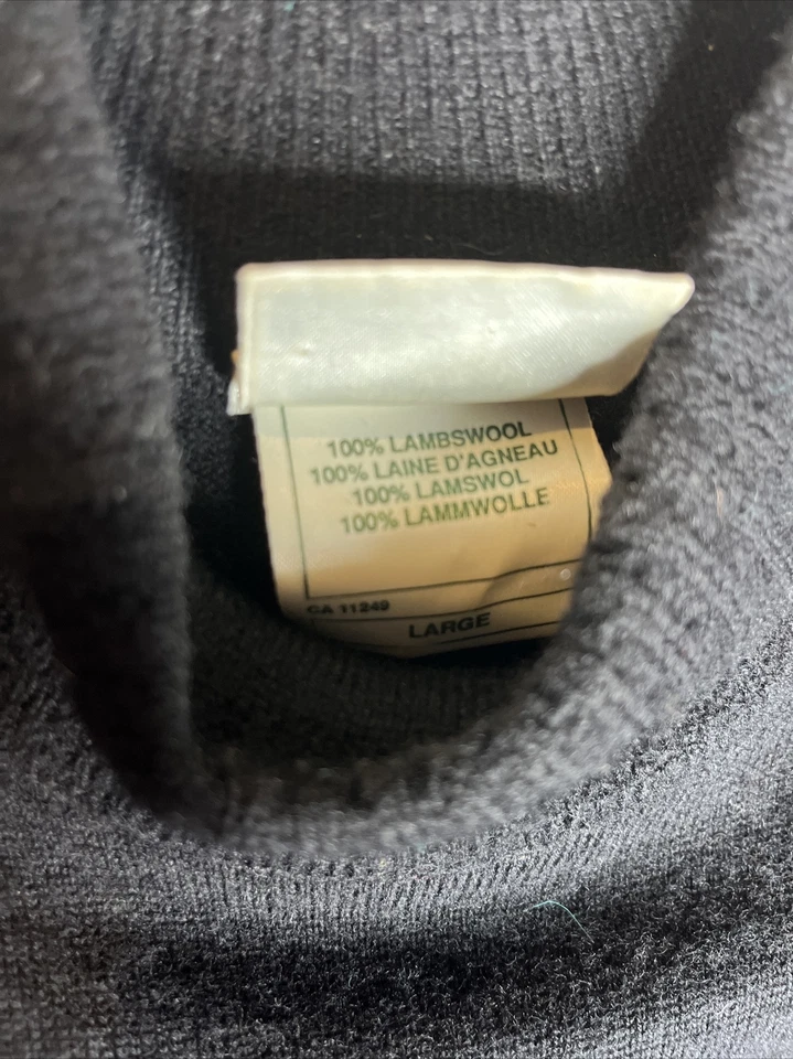 Vestido Suéter Laura Ashley Manga Larga Negro Lana de Cordero Midi Talla Grande De Colección Foto 4 de 4