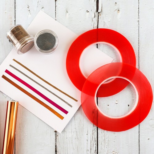 Ruban adhésif double face ligne rouge résistant à la chaleur super collant pour bricolage artisanat - Photo 12/17