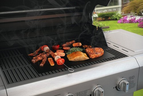 BBQ Grill Mat Non-Stick Oven Liners Cooking Barbecue Baking Sheet Tray UK - Picture 2 of 12