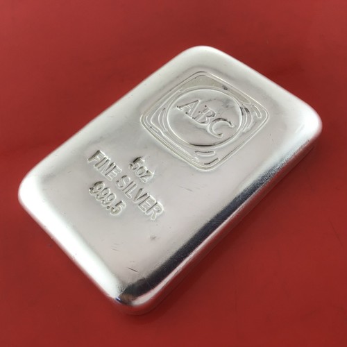 5 Ounce 999.5 Fine Silver Bullion ABC Mint Certified Ingot Bar ABC Gift Pouch - Picture 2 of 3