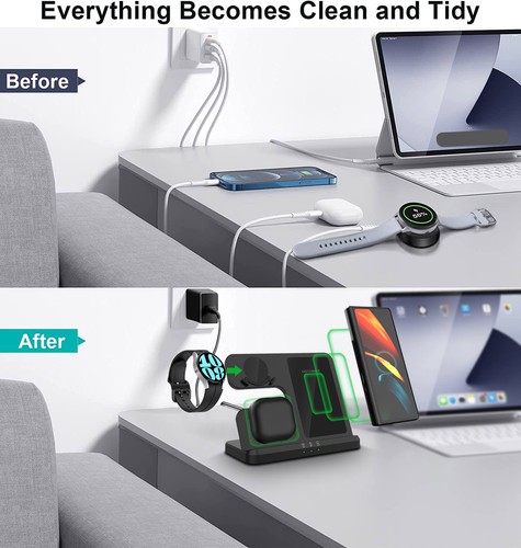 3in1 15W Fast Wireless Charger Station For Samsung Galaxy S25 Watch 7/6/5 Buds3 - Picture 8 of 13