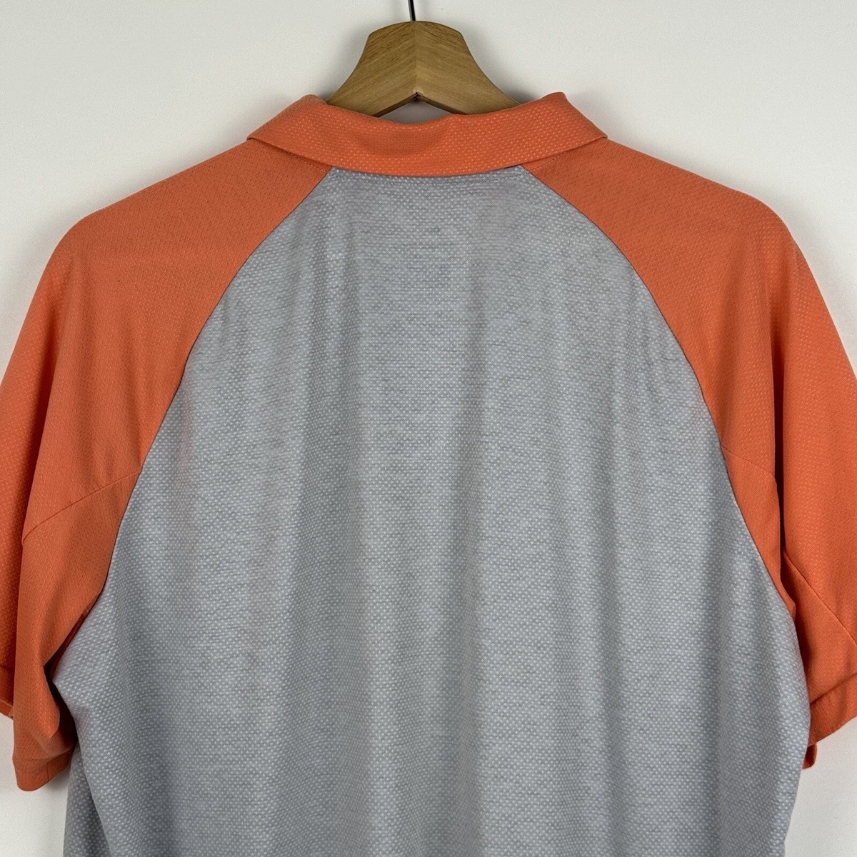 Nike Golf Dri Fit Dry Raglan Polo Shirt Orange Gray Mens