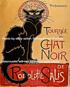 Old Vintage Chat Noir Black Cat Paris French Cabaret Tour Poster Wall Art Photo Ebay