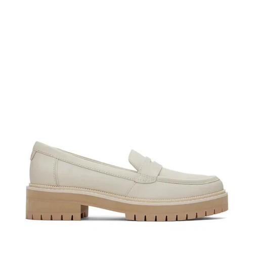 Toms Cara 10020239 Loafers Women's 5 Ivory Leather Platform Casual Shoes ZPO3150 - 第 7/10 張圖片