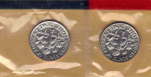 2002-P&D Bu sin circular monedas de diez centavos Roosevelt como nuevo conjunto de violonchelo (2 monedas) - Imagen 2 de 2