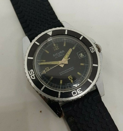 watch 25 joyas  SICURA   Diver 400 vaccum automatic by breitling 60´s vintage - Foto 1 di 9