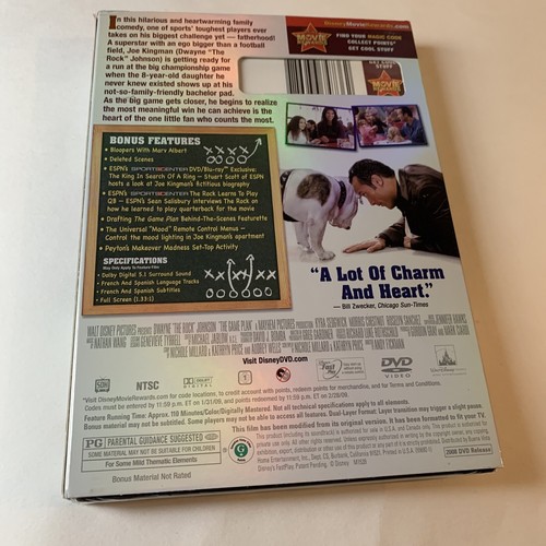 DISNEY'S THE GAME PLAN(DVD) W/SLIPCOVER-The Rock - Foto 6 di 8