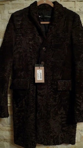DSQUARED2 RUNWAY MEN'S BROWN 100% KARAKUL LAMB FUR COAT ITALY SIZE 44 US XS-S - Picture 2 of 11