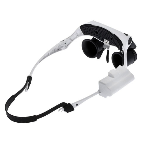 Double Eye Jewelry Watch Repair Magnifier Loupe Glasses With LED Light 8 Lens E - Picture 8 of 16
