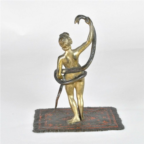 Bronze De Vienne, Orientale Nue Au Serpent, XIXème Siècle - Picture 3 of 11