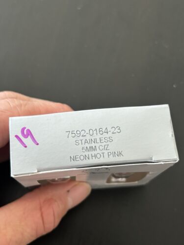 Studex System 75 Ear Piercing Earrings Stainless 5mm C/Z Neon Hot Pink NEW - Picture 3 of 4