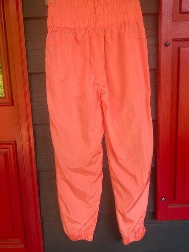 NEW FREE PEOPLE FP MOVEMENT BRIGHT NEON ORANGE THE WAY HOME JOGGER PANTS SMALL - Picture 5 of 16