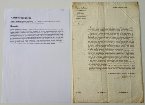 Fontanelli Achille min.guerra aiutante di campo di Napoleone doc. autografo - Picture 2 of 5