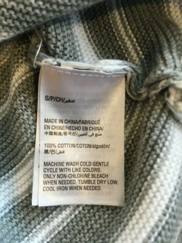 NWT Karen Scott Gray/White Striped Knit Sweater Side Lace-Up - Sz Small - Picture 8 of 10