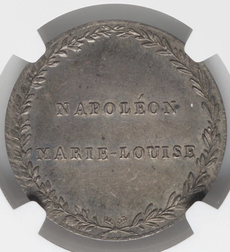 1810-FRANCE Emperor NAPOLEON I BONAPARTE Silver Medal -Arrival MARIE LOUISE  NGC