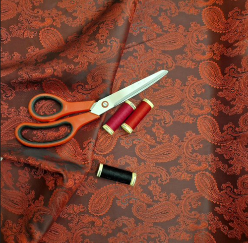 Paisley Jacquard Tappezzeria Poliviscosa Tessuto Fodera Bicolore 31 Colori - Foto 3 di 52