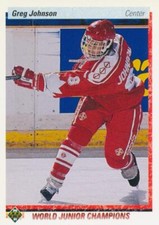1990-91 Upper Deck #460 GREG JOHNSON - RC Rookie Card - Team Canada