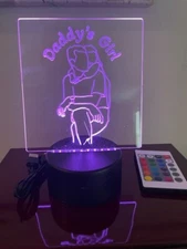 Personalized Lighted acrylic sheet, comes with charging cable and remote.