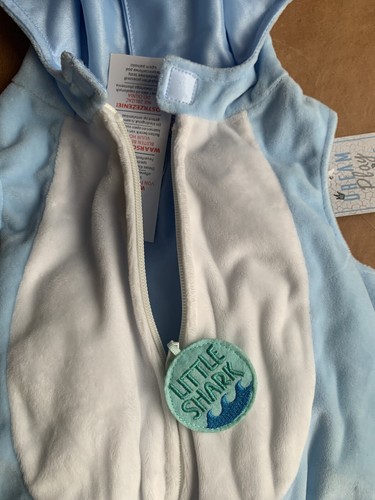 BNWT DREAM PKAY iMAGiNE,BLUE/CREAM LiTTLE SHARK COSTUME VEST ZiPPER,BABY 3-6 MOU - Picture 6 of 11