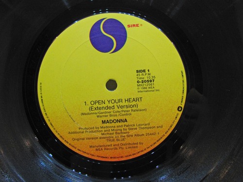 MADONNA - OPEN YOUR HEART - - 12" INCH SINGLE - 1986 - Picture 3 of 5