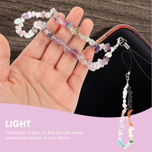 2 Pcs Amethyst Mobile Phone Decoration Multi-function Chain Beaded - Photo 12/12