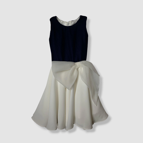 $275 Helena Kid's Girl's Blue Royal Two-Toned Sleeveless Self-Tie Dress Size 8 - Picture 3 of 5
