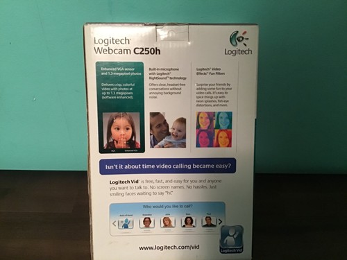 NIB Logitech Webcam Camera C250h - For Easy Video Calling With Wired Headset New - Picture 2 of 8