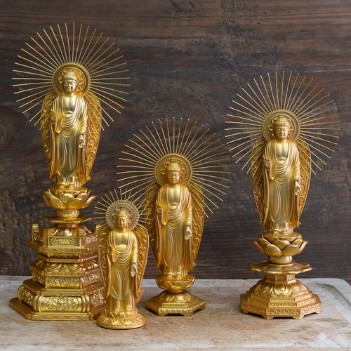 Buddha statue Amida Nyorai Gosai 19.5cm gold plated/24K gold Buddhist sculptor - Picture 9 of 9