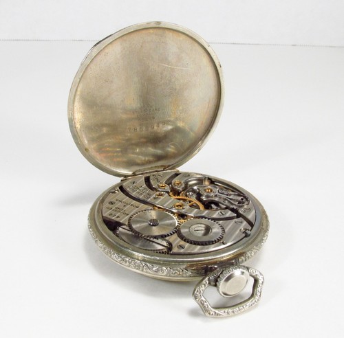 Antique 1925 South Bend 19J Grade 429 Art Deco Chrome Men's Pocket Watch Works - Picture 9 of 12