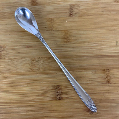 Eldan ELD15 Silverplate Iced Tea Spoon Egg Shaped Bowl Nickel Silver Japan