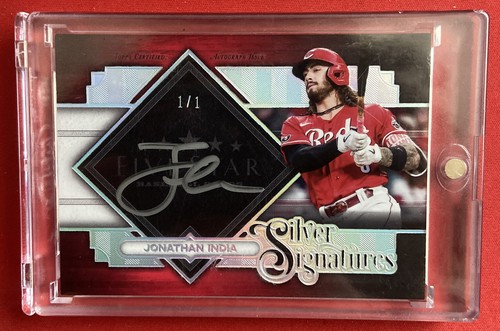 Jonathan India 2022 Topps Five Star Silver Signatures ON CARD AUTO 1/1 Reds