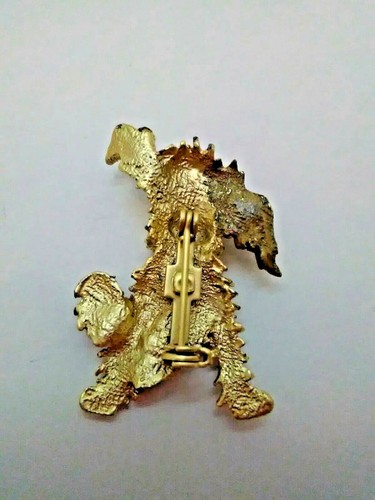 Dog Gold/Silver Tone Brooch Pin Small 1.5 Inch - Picture 4 of 10