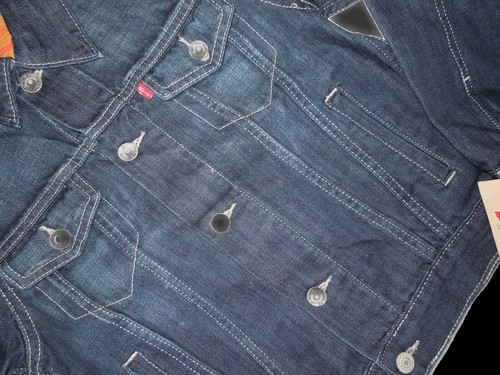 Levi's Levi Big Boys Denim Trucker Jacket Dark Medium M 10 - 12 Years - Picture 2 of 3