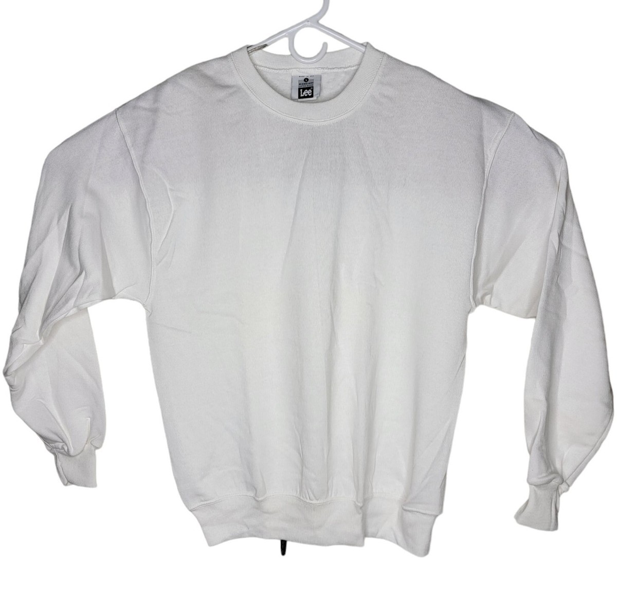 Vintage 1990's LEE 50/50 Blank White Raglan Sweatshirt Men's