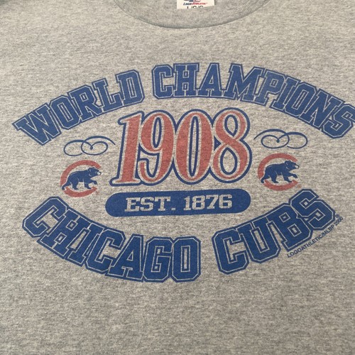 Vintage 2000 Logo Athletic 1908 World Champions Chicago Cubs Grey Size Large - Picture 2 of 6